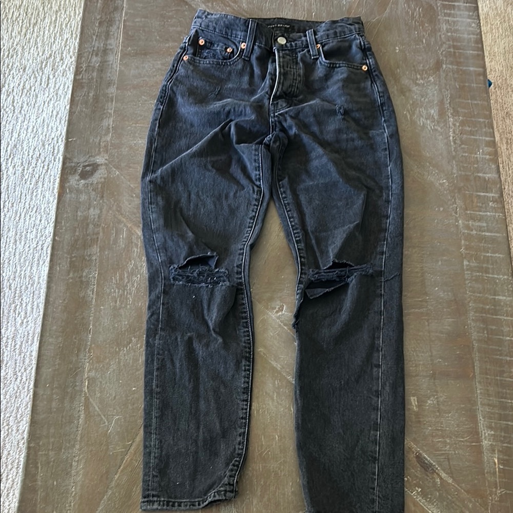 Lucky Brand Black Relaxed Distressed Jeans